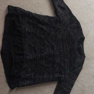 Black knit sweater with split back
